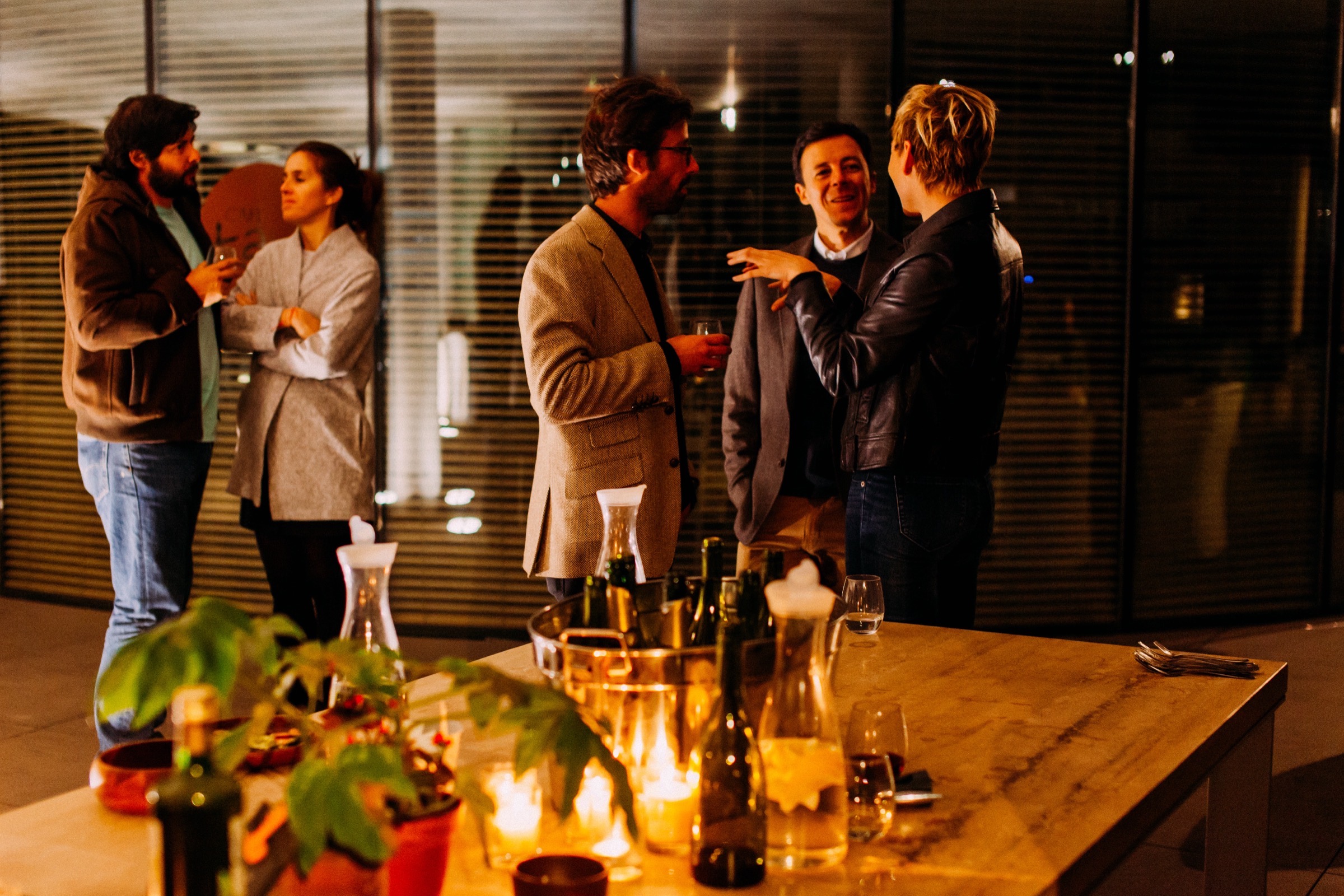Guests in conversation at a Newport Social Society evening